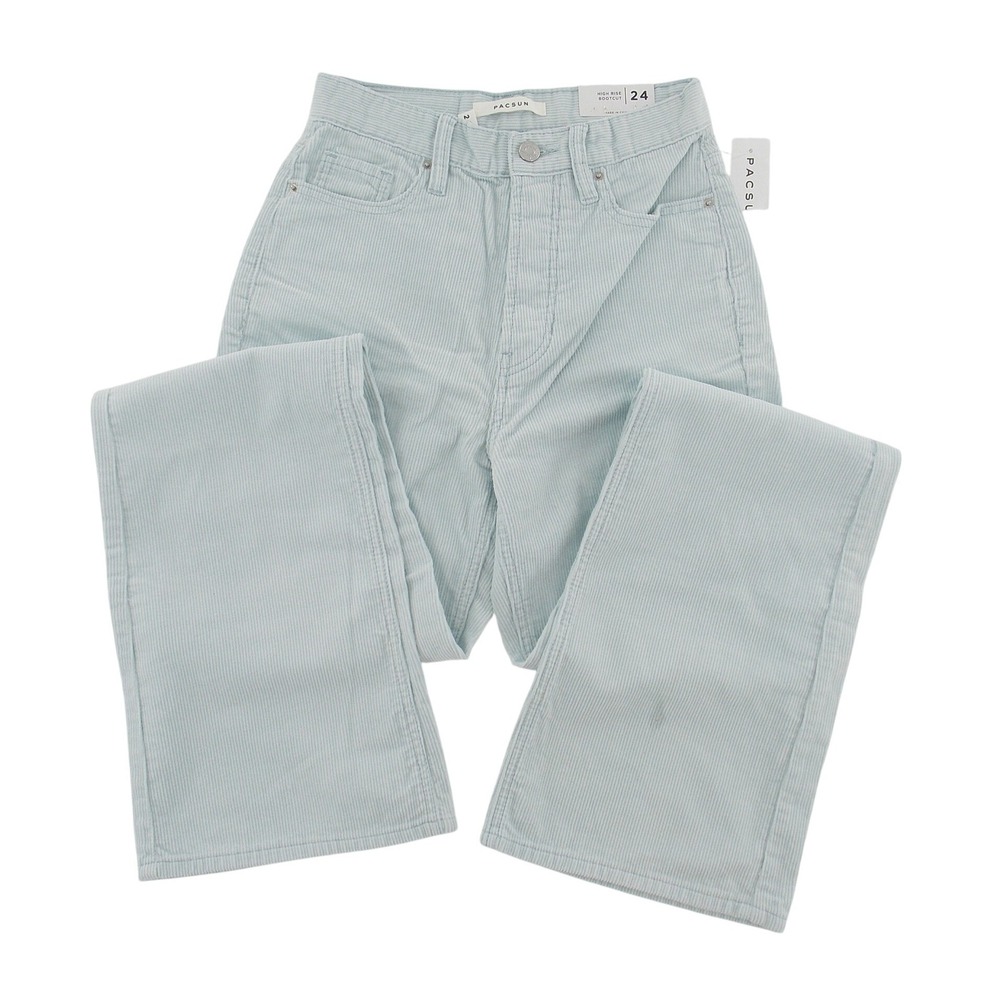 NWT‎ Western PacSun Corduroy Pants High Rise Bootcut Womens Size 24 Light Blue